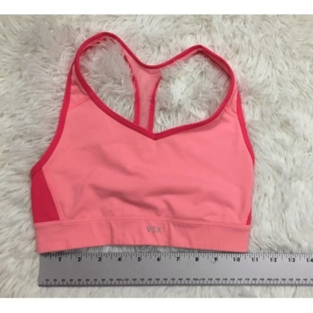 Victoria's Secret VSX Racerback Workout Sports Bra Coral Pink Size XS